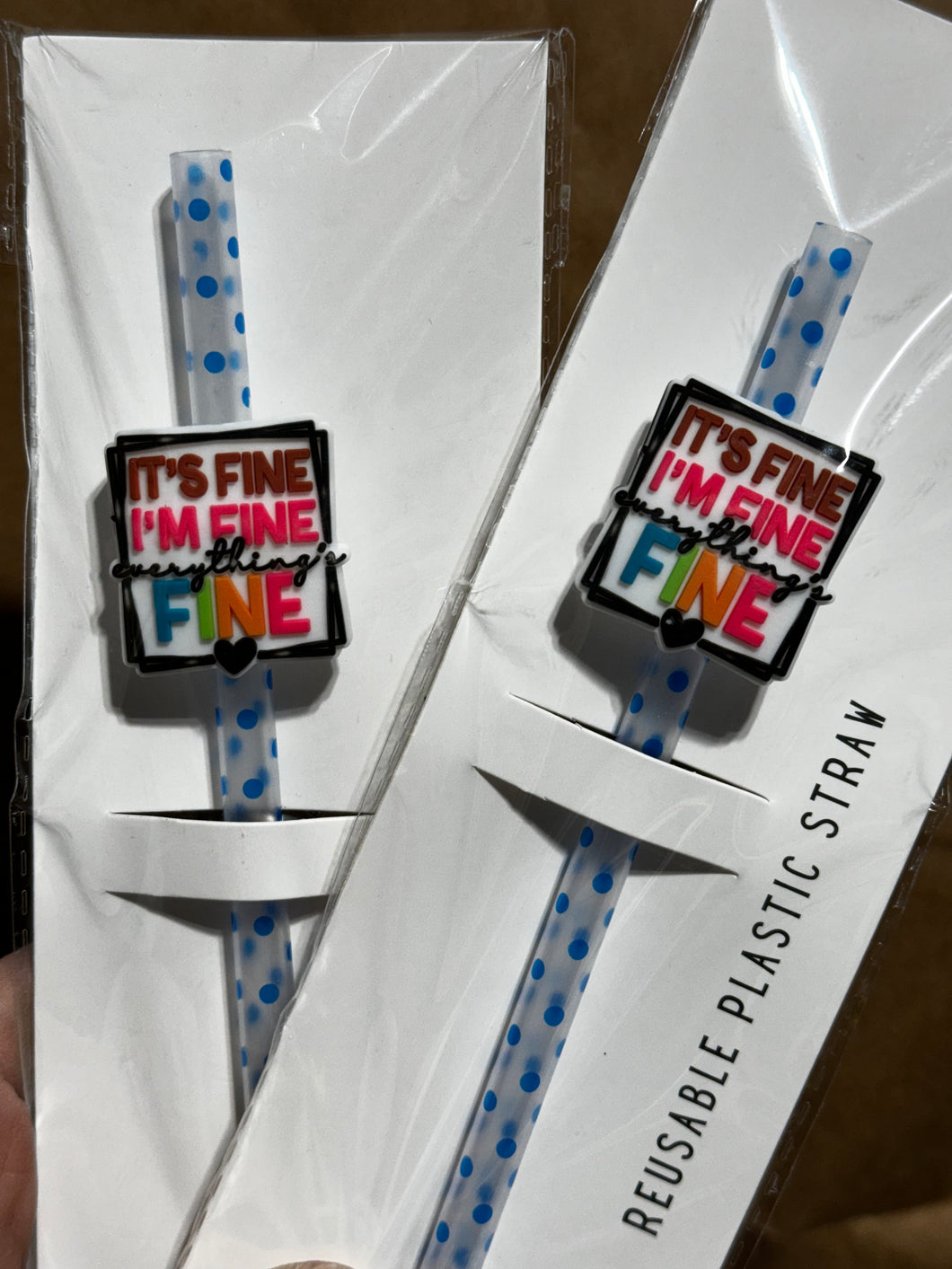 Its fine im fine Straw & Charm Set