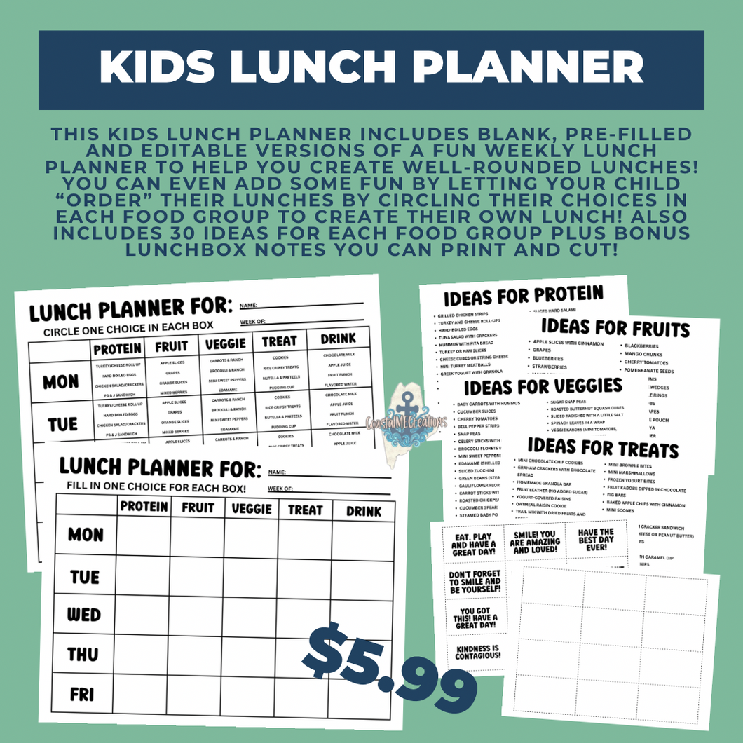 Kids Lunch Planner PDF