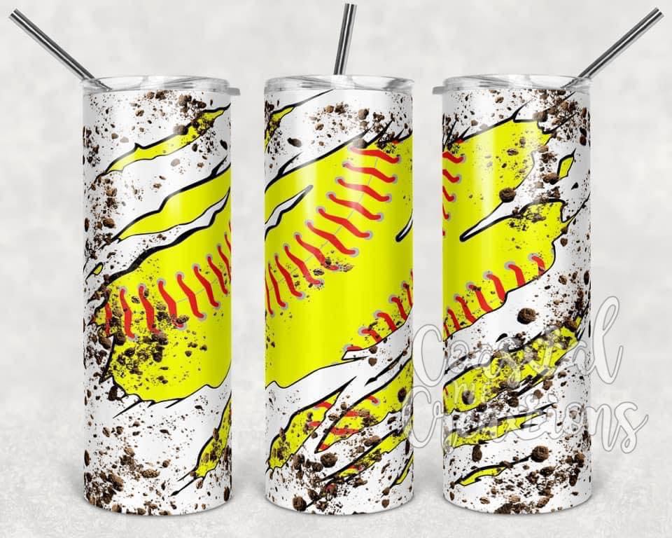 Softball 20oz Sublimated Stainless Steel Tumbler