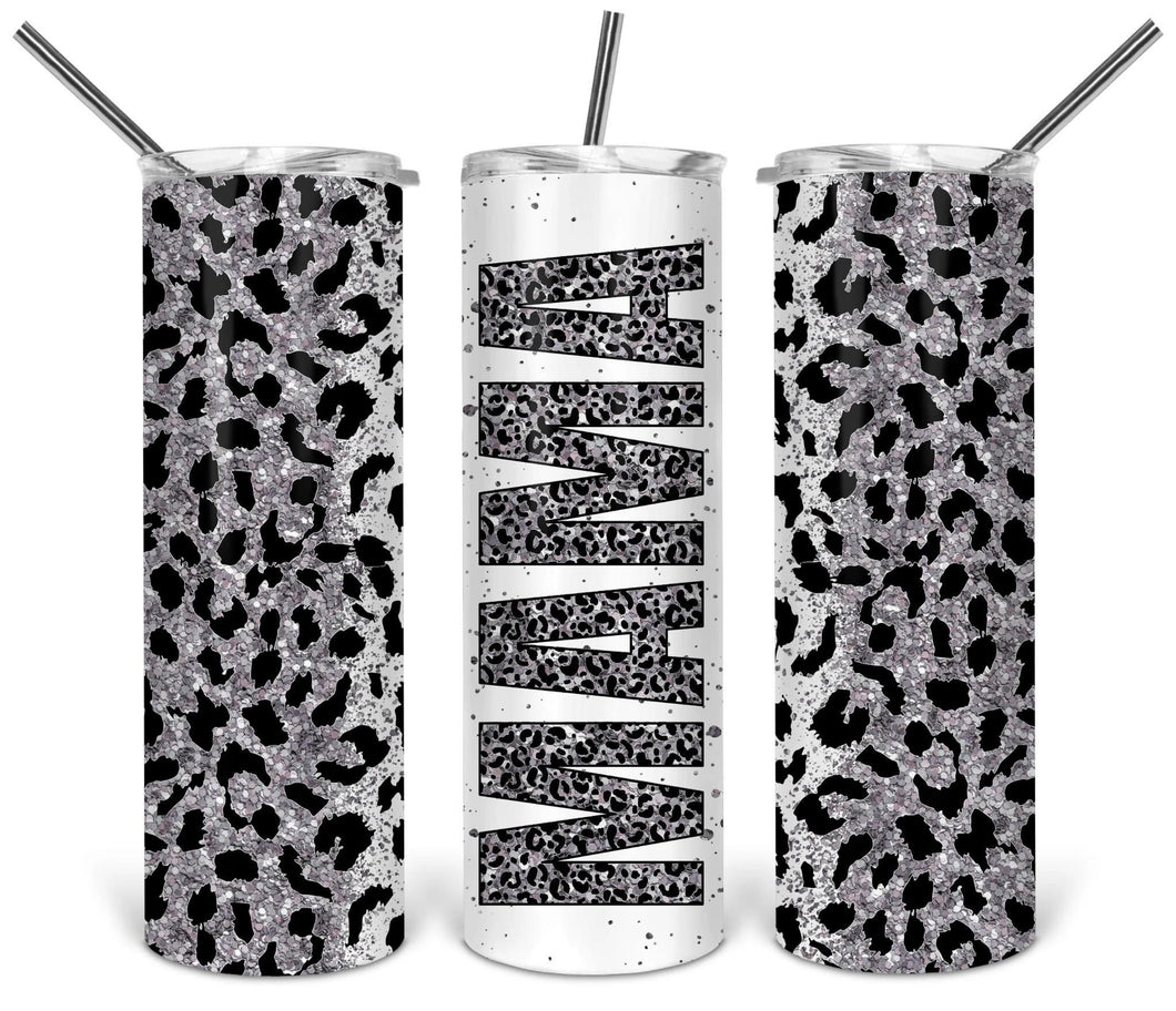 Mama Leopard Print 20oz Sublimated Stainless Steel Tumbler