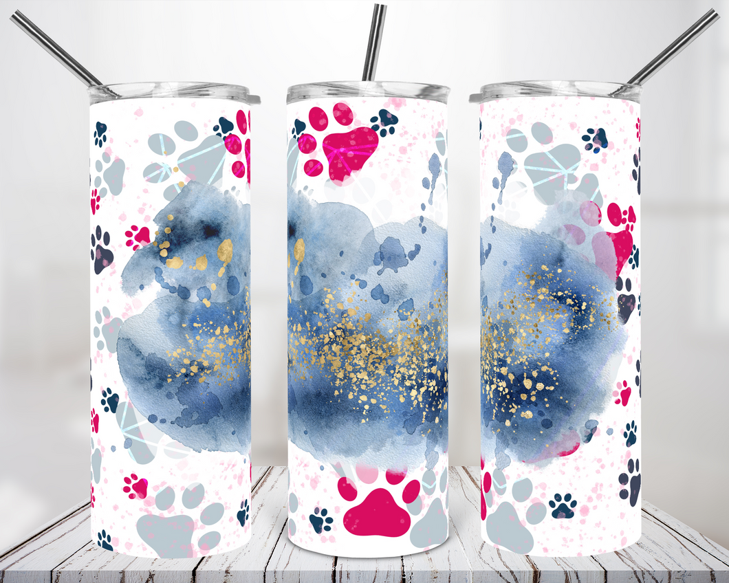 Blue & Pink Paw Prints