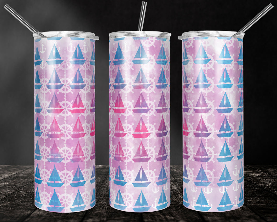 Pink Sails 20oz Sublimated Stainless Steel Tumbler