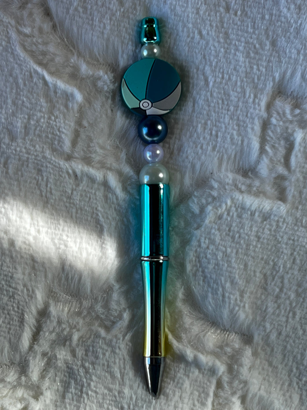 Teal ombré pen with beach ball