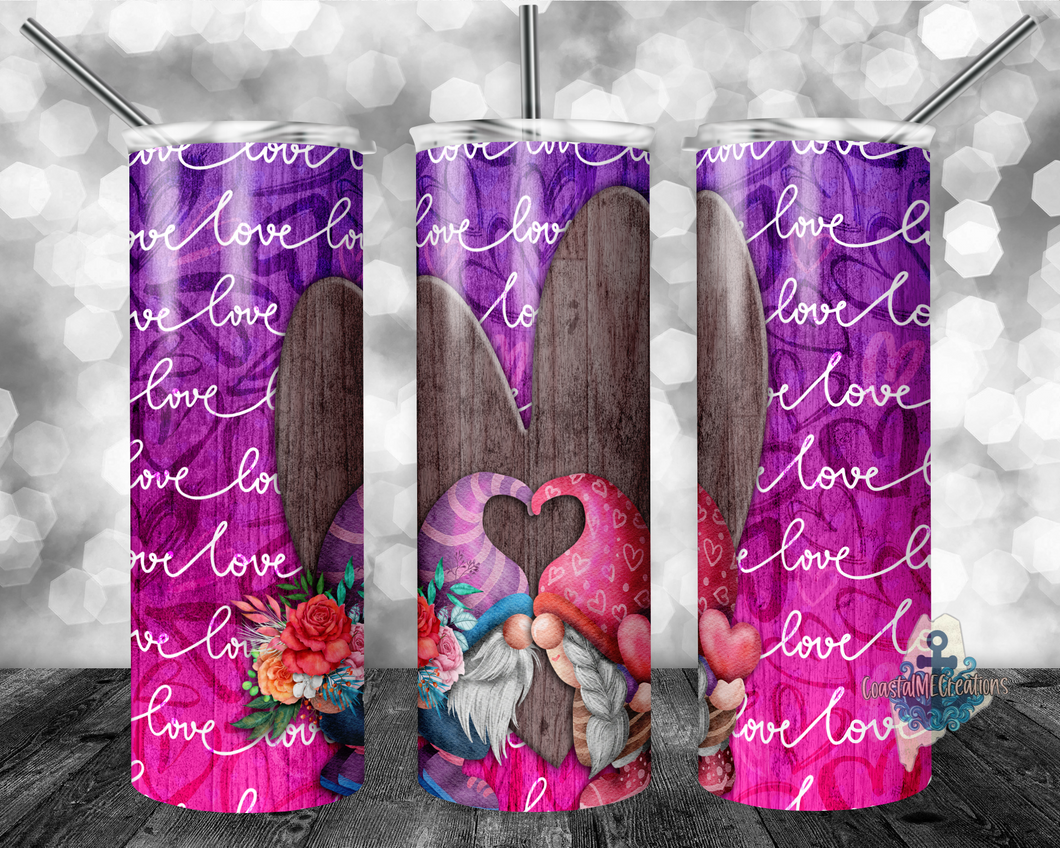 Valentines heart gnomes kiss Tumbler